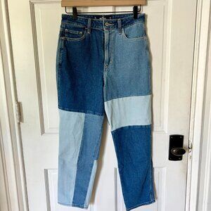Hollister patchwork colorblocked jeans size 3 short